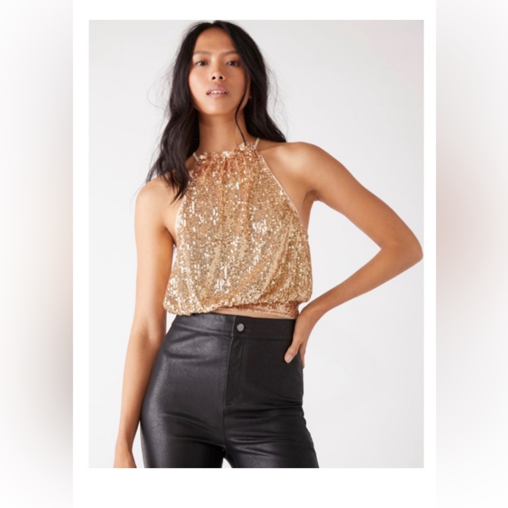 Free people Lights Out Halter Top